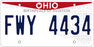 OH license plate FWY4434