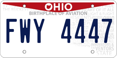 OH license plate FWY4447