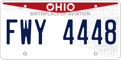 OH license plate FWY4448
