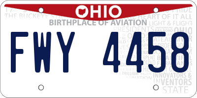 OH license plate FWY4458