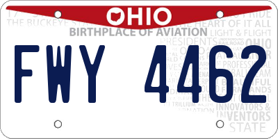 OH license plate FWY4462