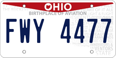 OH license plate FWY4477