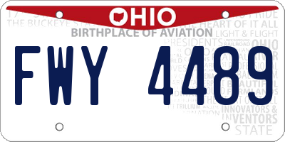 OH license plate FWY4489