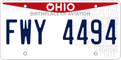 OH license plate FWY4494