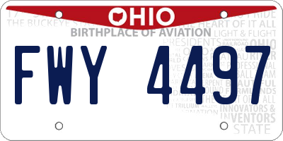 OH license plate FWY4497