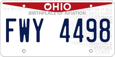 OH license plate FWY4498