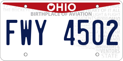 OH license plate FWY4502
