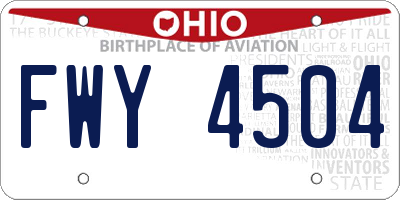 OH license plate FWY4504