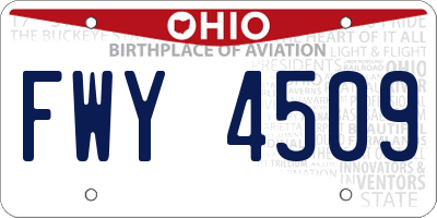 OH license plate FWY4509