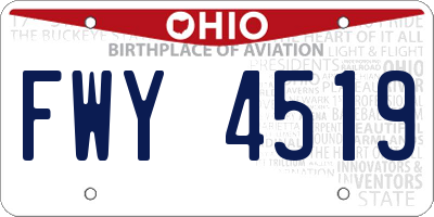 OH license plate FWY4519