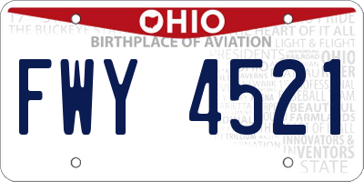 OH license plate FWY4521