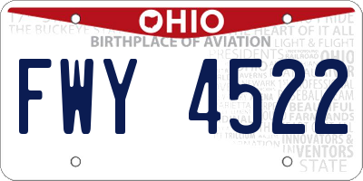 OH license plate FWY4522