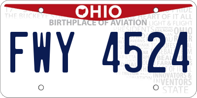 OH license plate FWY4524