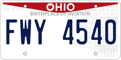 OH license plate FWY4540