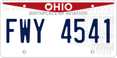 OH license plate FWY4541