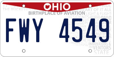 OH license plate FWY4549
