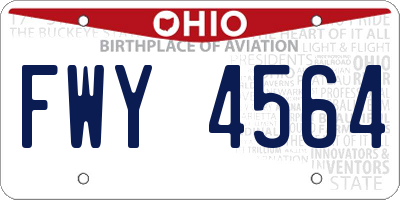 OH license plate FWY4564