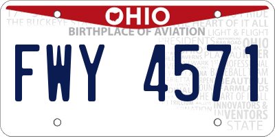 OH license plate FWY4571