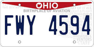 OH license plate FWY4594