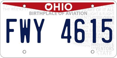 OH license plate FWY4615