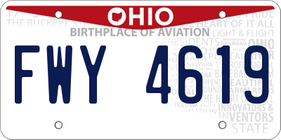 OH license plate FWY4619