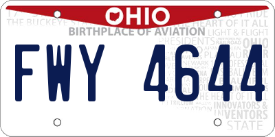 OH license plate FWY4644