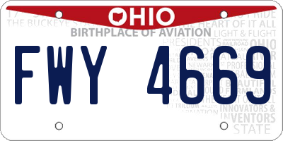 OH license plate FWY4669