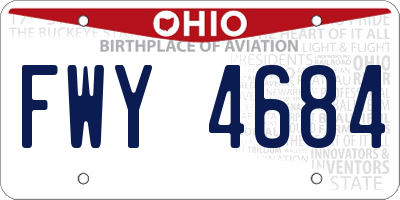 OH license plate FWY4684