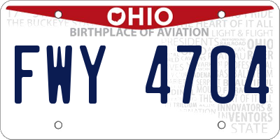 OH license plate FWY4704