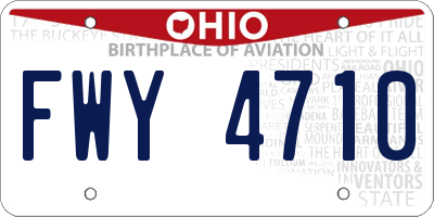 OH license plate FWY4710