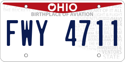 OH license plate FWY4711
