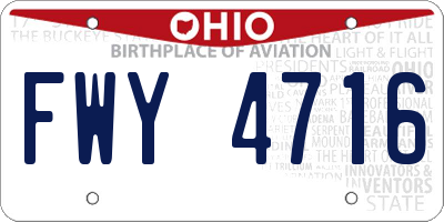 OH license plate FWY4716