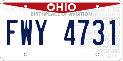 OH license plate FWY4731