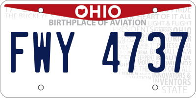 OH license plate FWY4737