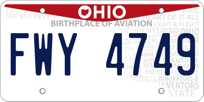 OH license plate FWY4749