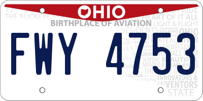 OH license plate FWY4753