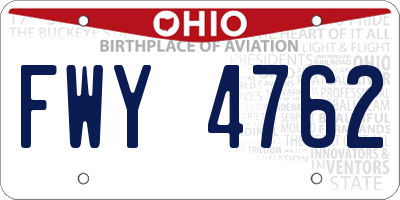OH license plate FWY4762