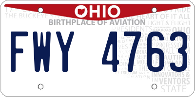 OH license plate FWY4763