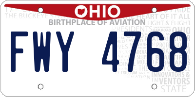 OH license plate FWY4768