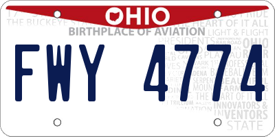 OH license plate FWY4774