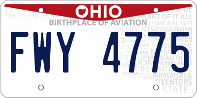 OH license plate FWY4775
