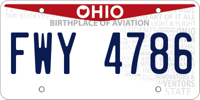 OH license plate FWY4786