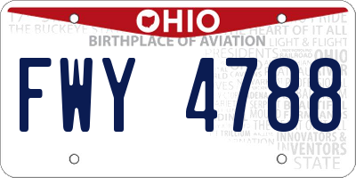 OH license plate FWY4788