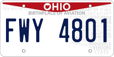 OH license plate FWY4801