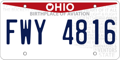 OH license plate FWY4816