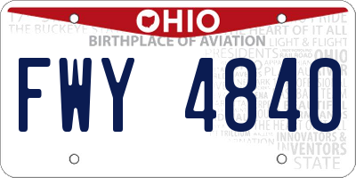 OH license plate FWY4840