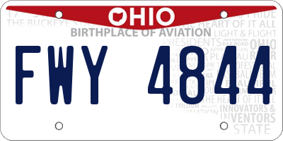 OH license plate FWY4844