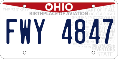 OH license plate FWY4847