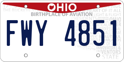 OH license plate FWY4851