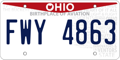 OH license plate FWY4863